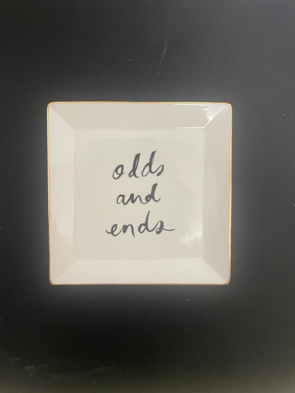 Kate spade Lenox White and Gold Ceramic Trinket Tray - "odds and ends"